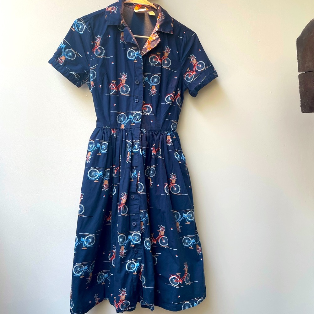 Bike print tea dress